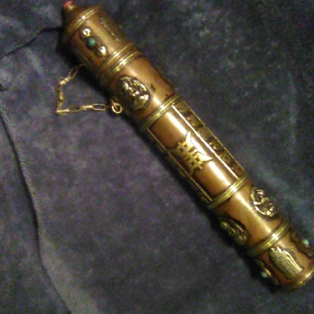 Vintage Brass Scroll Holder